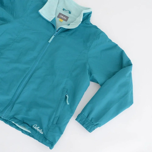 Cabela's Teal Windbreaker with Fleece Lining Jacket Size XLarge - Picture 6 of 13